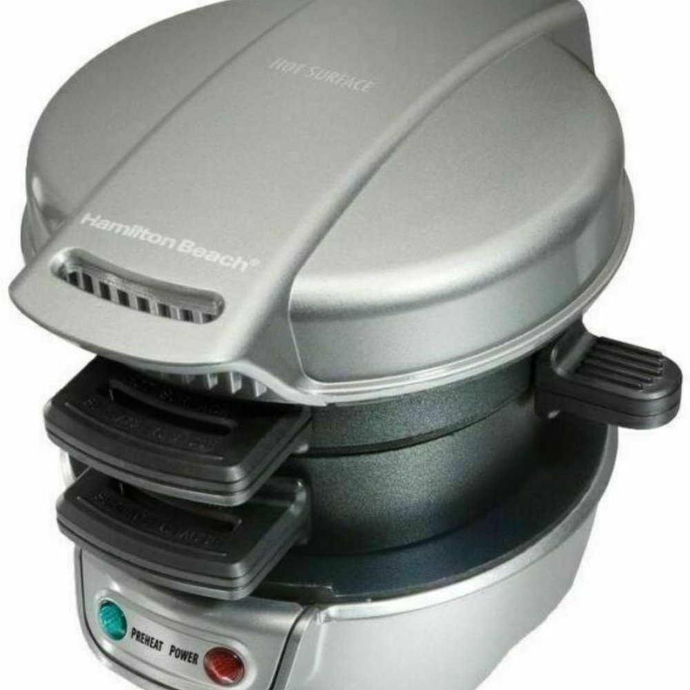 Hamilton Beach Quick & Easy Breakfast Sandwich Maker Silver Model 25475W NO BOX